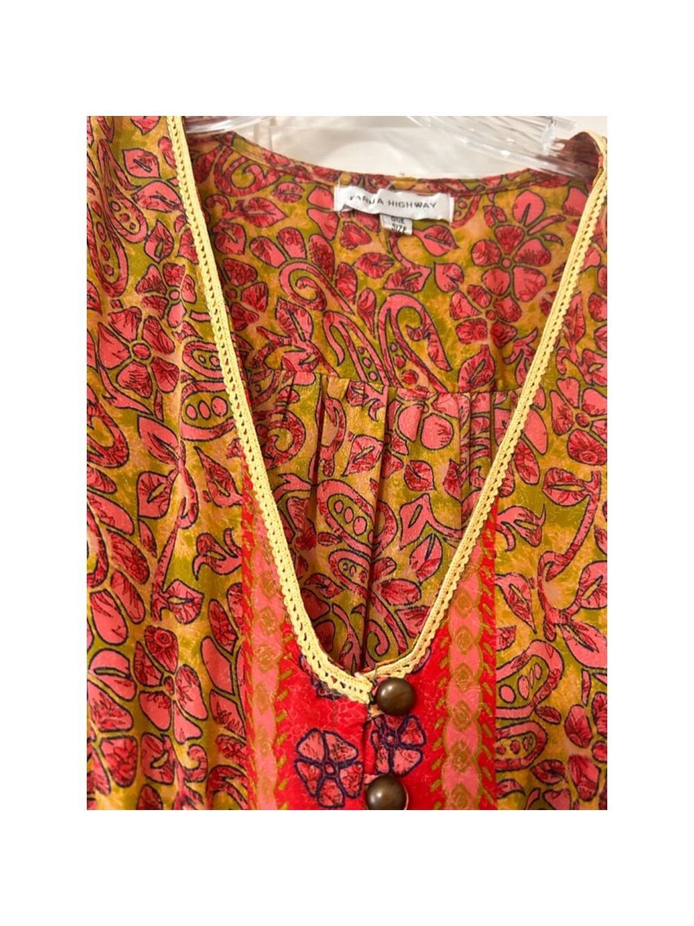 Karma Highway Pink Floral Boho Maxi Dress One Size Gypsy Style - Picture 6 of 13